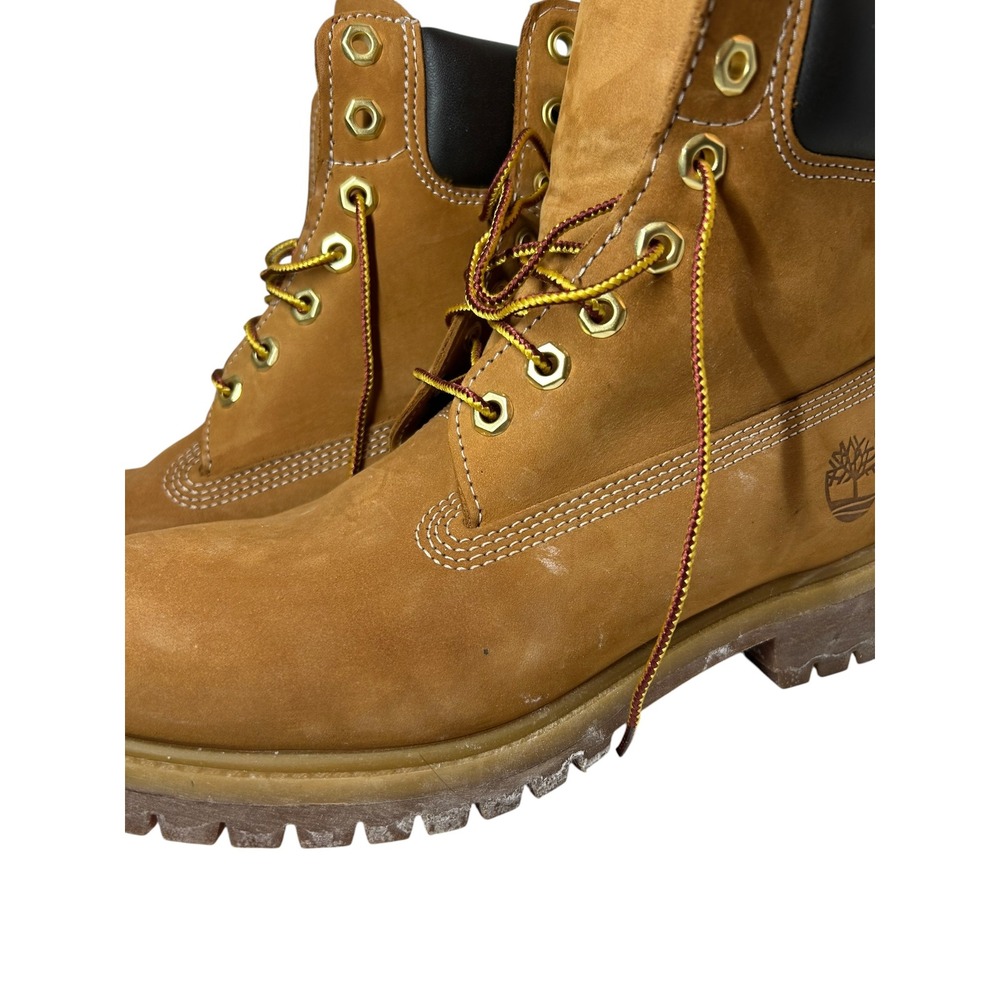 Timberland Premium 6 Inch Waterproof Boots Wheat Nubuck Leather 10061 Mens 7.5 W - Picture 3 of 10